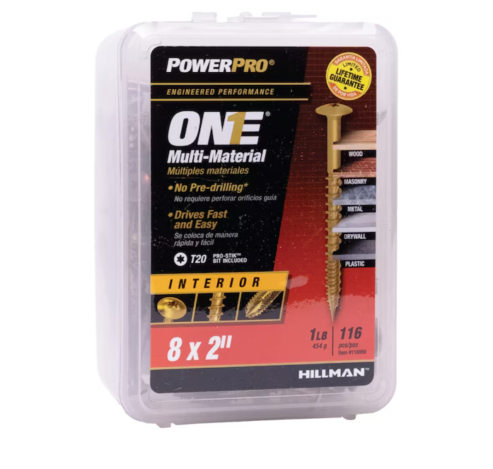 Power Pro #8 x 2-in Yellow Zinc One Interior Wood Screws