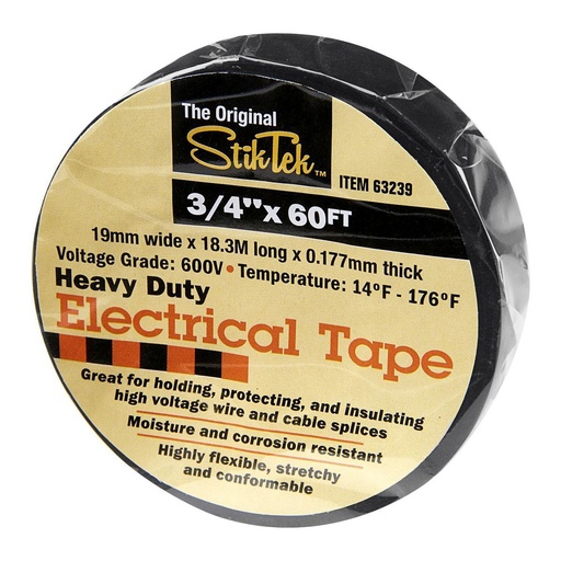 STIKTEK 60 ft. x 3/4 in. Industrial Grade Electrical Tape